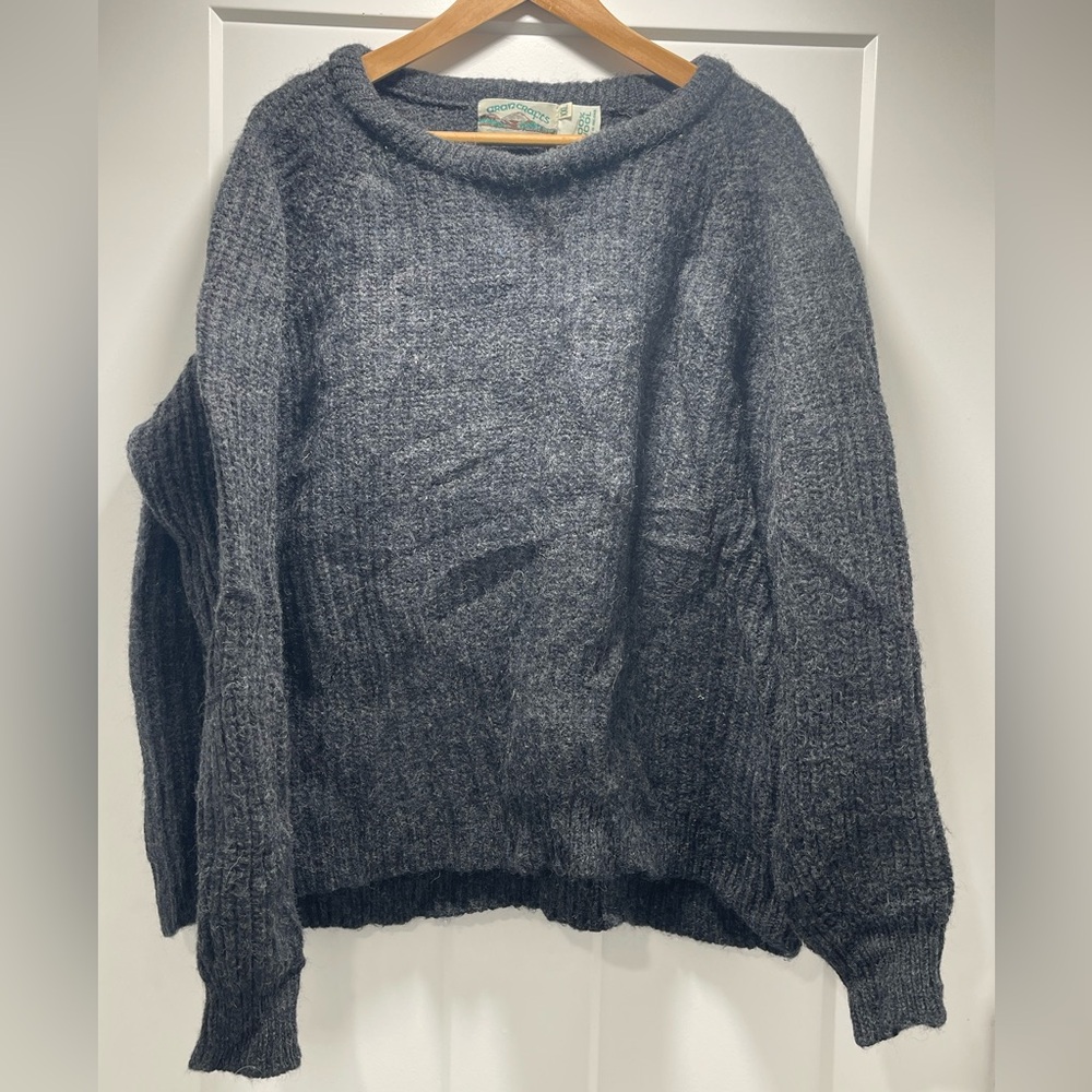 Arancrafts Ireland 100% Wool Crew Neck Sweater Grey Size XXL - Unisex jumper